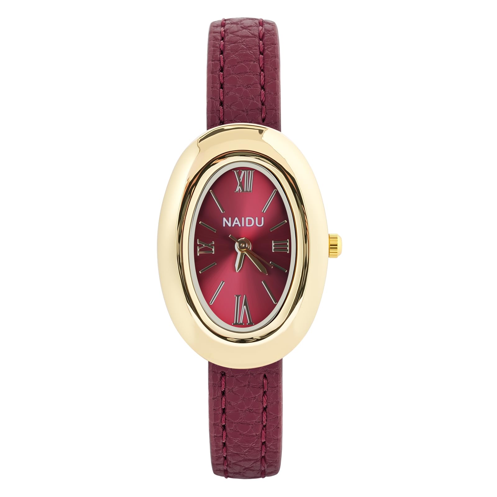 APXEL Women's Leather Quartz Watch, Oval Classic Analogue Ladies Watch, Girls Analog Quartz Watches with Thin Strap, Two Hands, Premium Fashion Wrist Watch for Valentine's Gifts