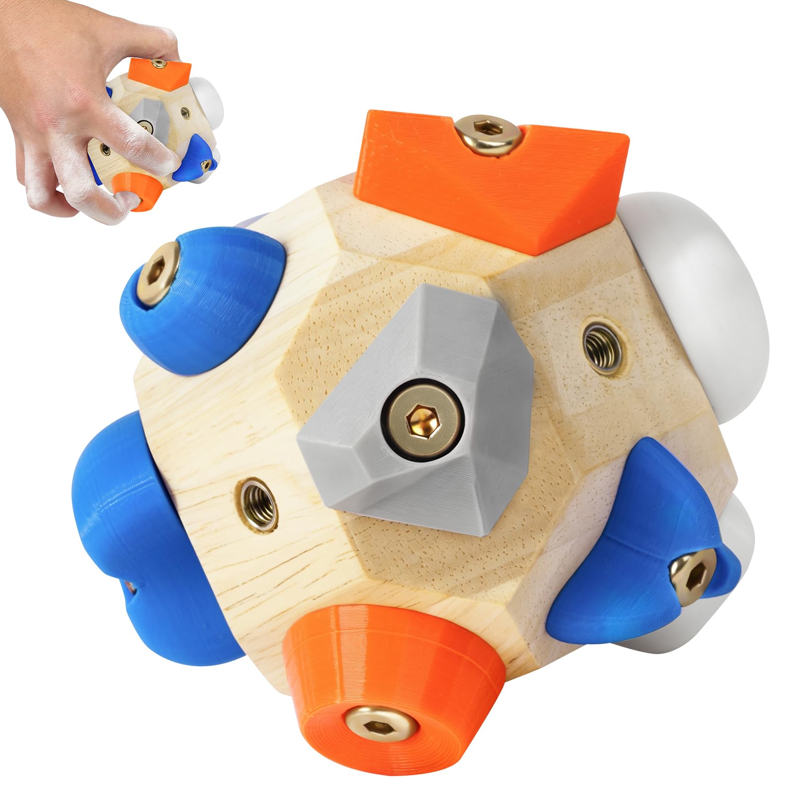 APXEL Handcrafted Boulder Block, Finger Training Tool for Climbers, Climbing Ball for Grip Strength and Precision Training, Wooden Climbing Balls for Rock Climbers for Kids Adults