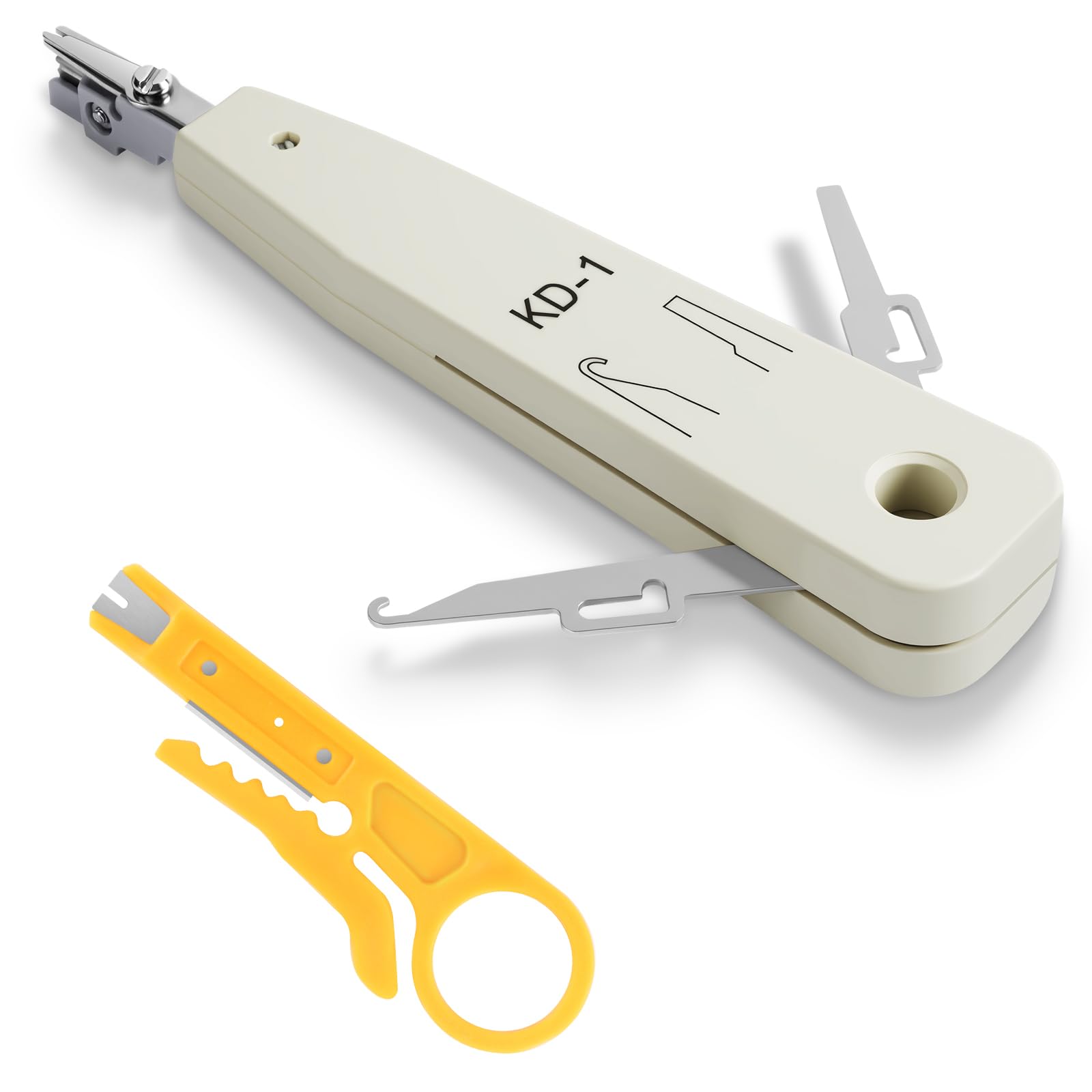 APXEL 2 PCS Punch Down Tool, Professional Ethernet Krone Tool for RJ45 Socket Cat5/Cat6/Ca7 Telephone Cable, Impact Terminal Insertion Tools with Wire Stripper
