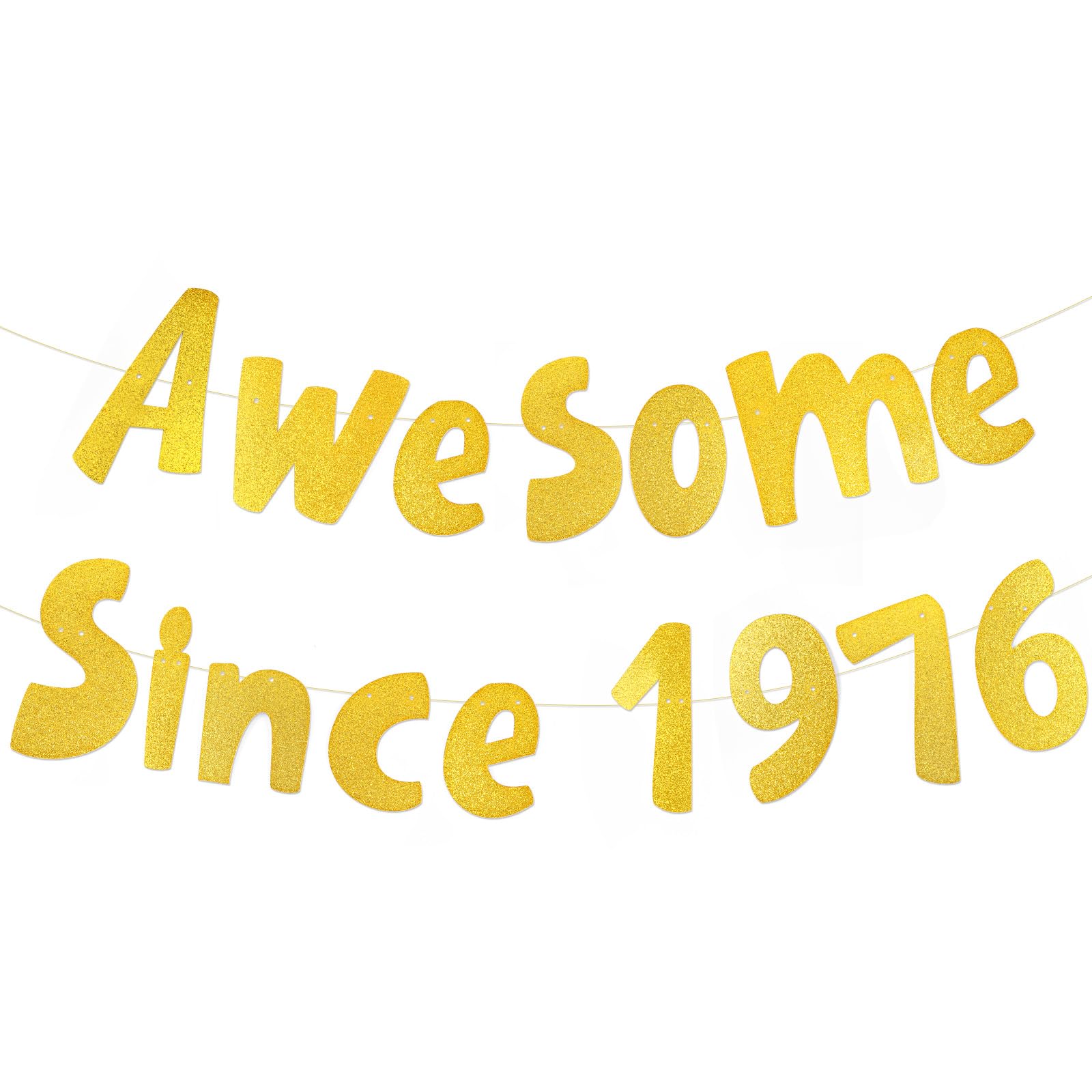 APXEL Since 1976 Gold Glitter Banner, 50th Birthday and Anniversary Party Decorations, Adults Sparkling Milestone Party Decor Banner for Man and Women (50 years old)