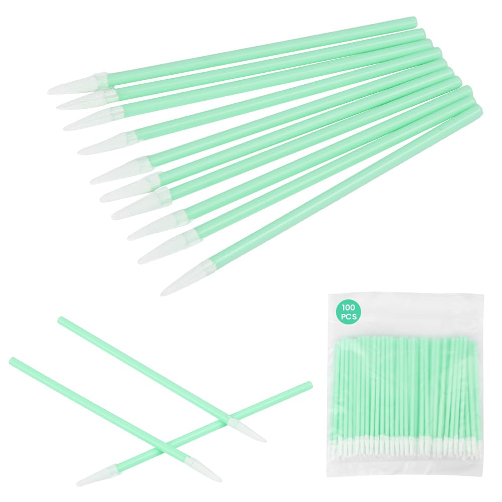 APXEL 100PCS Foam Cleaning Swab Sticks, Tapered Tips Foam Tip Cleaning Swabs, Dust Free Anti-Static Swabs for Inkjet Printer Print Head Optics Lens Camera Optical Equipment Auto Detailing