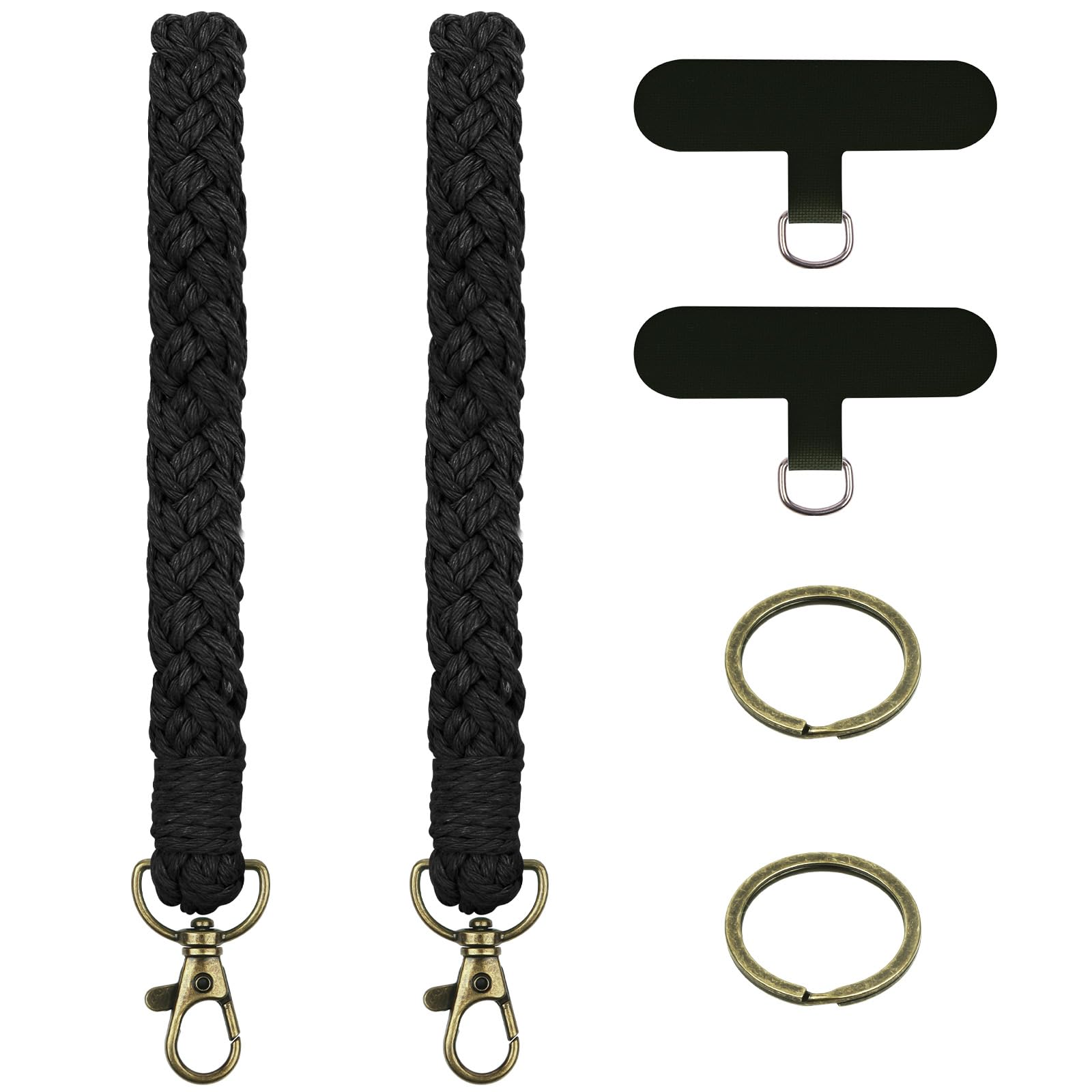 APXEL Wrist Strap Lanyard for Phone, 2 Pack Combination Strap with Durable Patches, Handmade Wristlet Keychain Universal Keyring Holder for Airpods Purse Handbag Camera