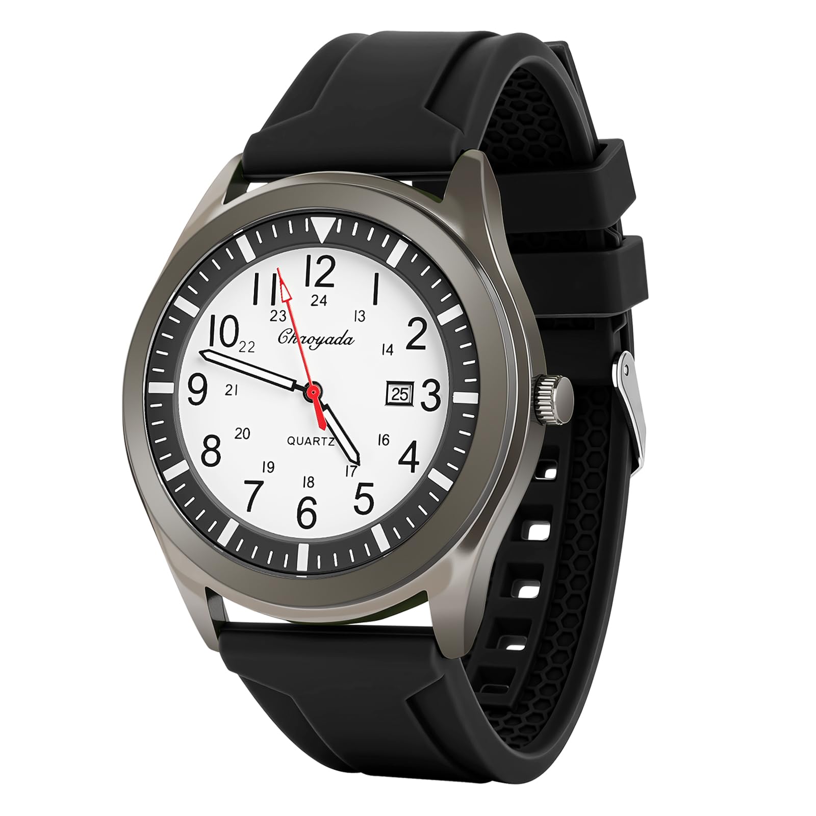 APXEL Men's Analogue Quartz Military Watch - Glow in The Dark with Date Window and Silicone Strap - Army Tactical Sports Minimalist Design