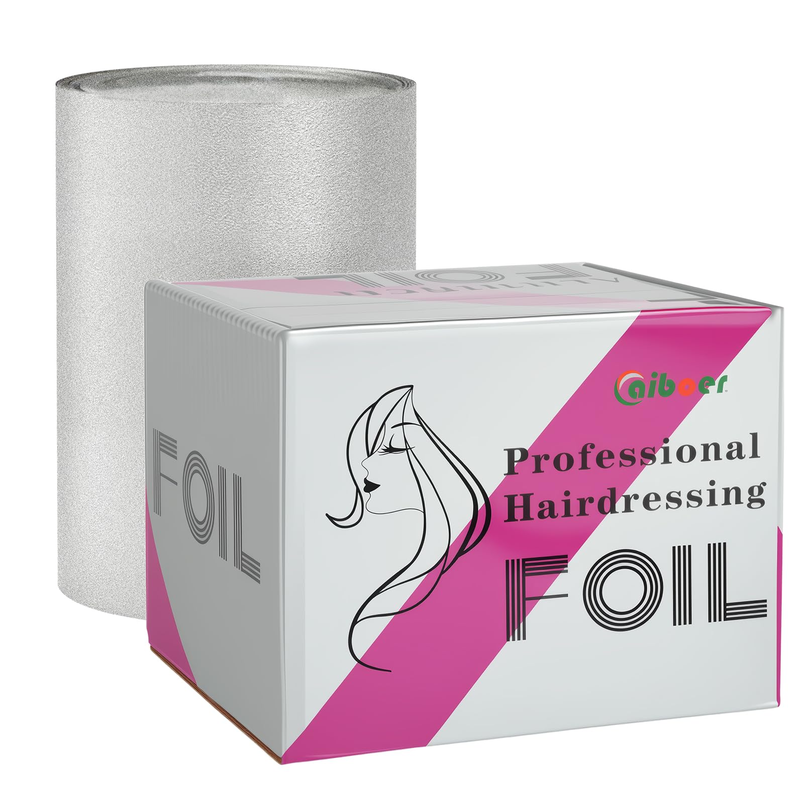 APXEL Silver Embossed Roll Hair Foil, Hair Foils for Highlighting, 12cm Width Hairdressing Foil for Hair Highlights Colouring, Salon Modeling Tool– 328ft