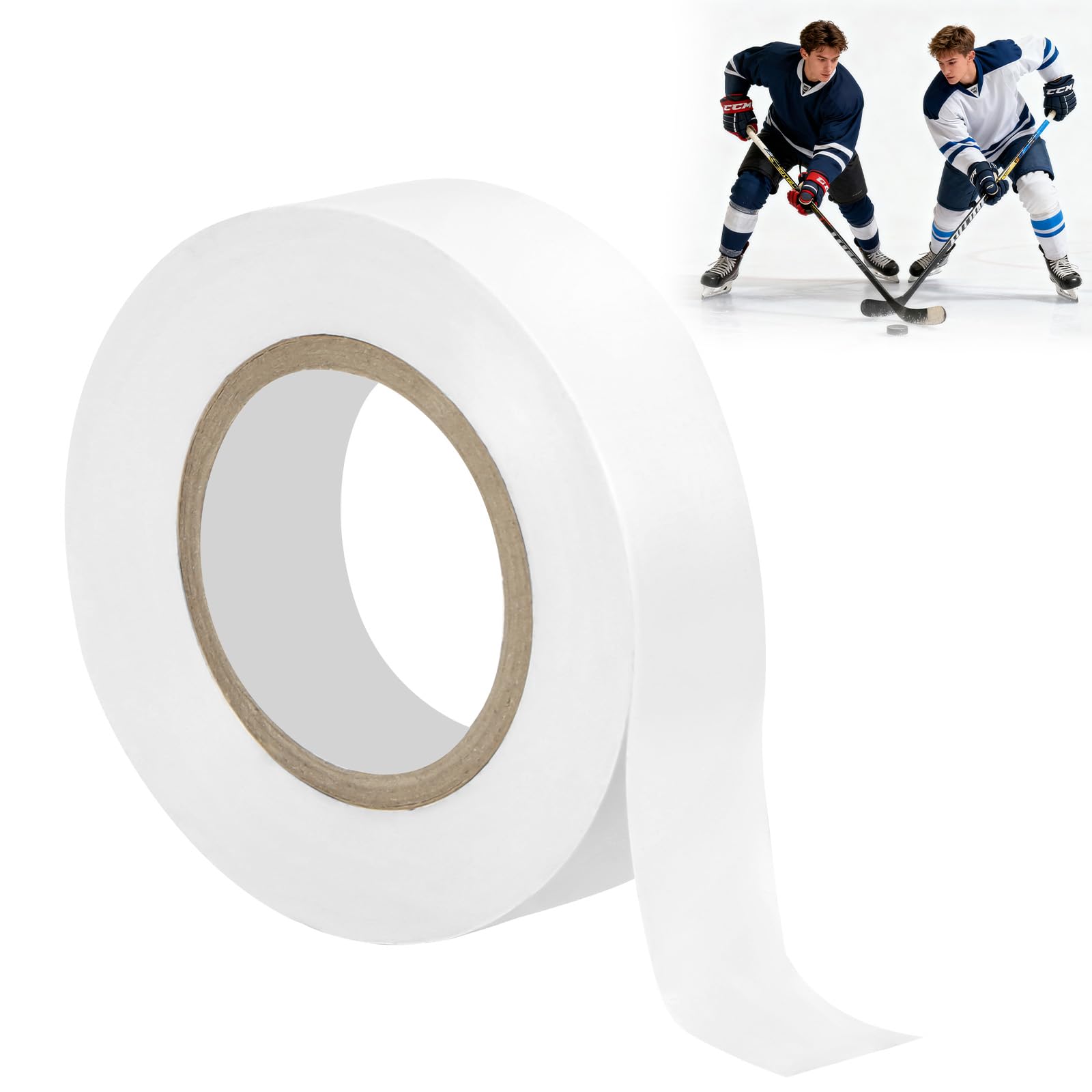 APXEL Grip Finishing Tape, 18mm x 20m Hockey Stick Tape, Easy Tear Racquet Overgrip Securing Tape for Ice Hockey Golf Tennis Squash Badminton Baseball Skipping Rope