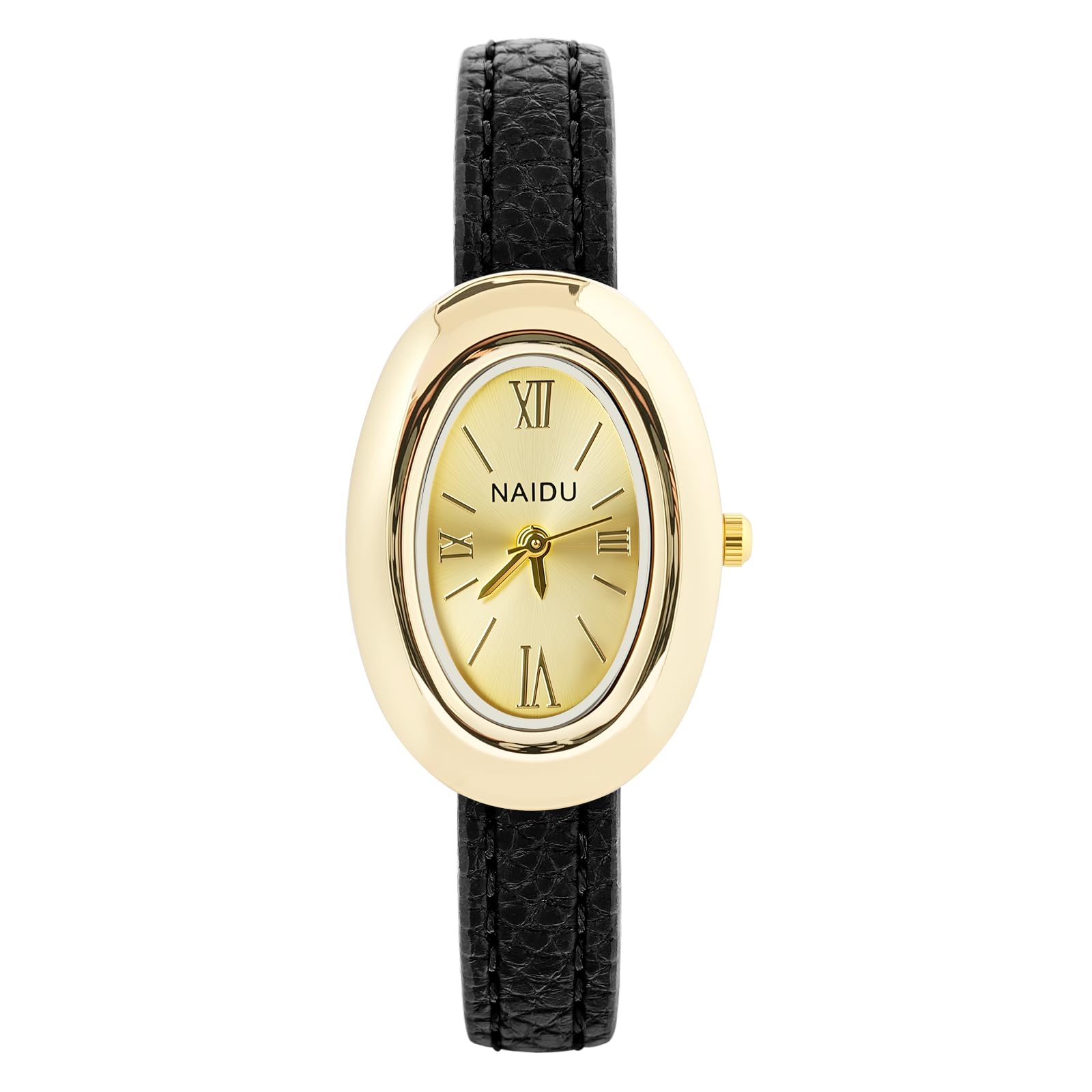 APXEL Women's Leather Quartz Watch, Oval Classic Analogue Ladies Watch, Girls Analog Quartz Watches with Thin Strap, Two Hands, Premium Fashion Wrist Watch for Valentine's Gifts
